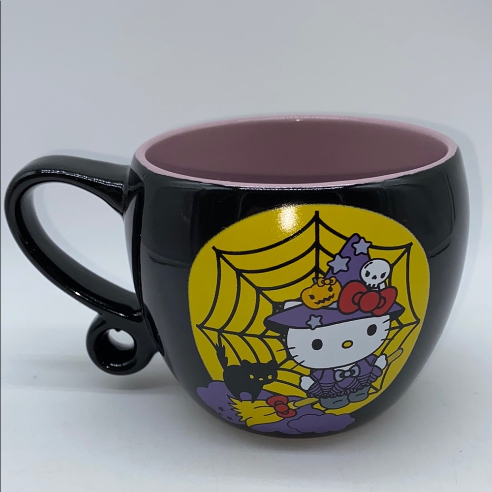 Hello Kitty Halloween Witch Spider Web Black Cat Ceramic Coffee Mug Cup Sanrio
